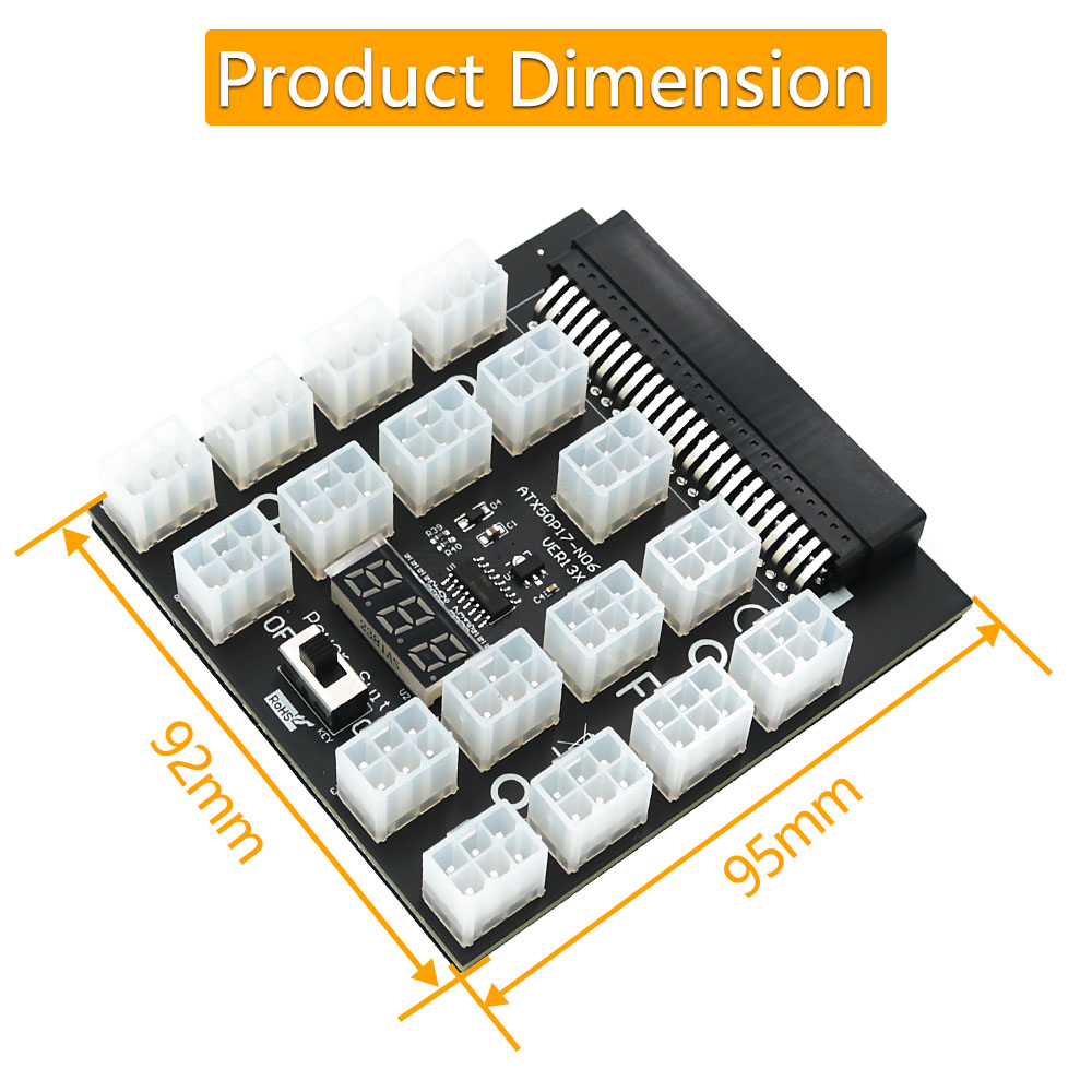 PCI-E 12V 50Pin To ATX 17 X 6P - 2000W Atx Mining Power Supply บทวิจารณ์และราคา